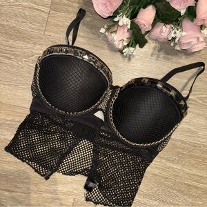 Black Rocker Mesh Bustier Top